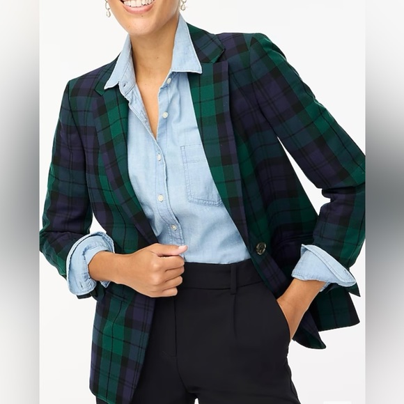J. Crew Black Watch plaid one-button blazer - 6 - Picture 2 of 7